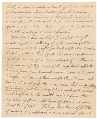 Lot #217 Thomas Robert Malthus Autograph Letter Signed on Wealth - Image 2