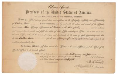 Lot #107 U. S. Grant Document Signed as President