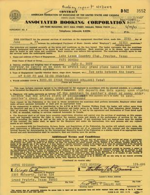 Lot #559 Fats Domino Document Signed