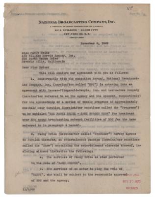 Lot #645 Fanny Brice Document Signed - Image 2