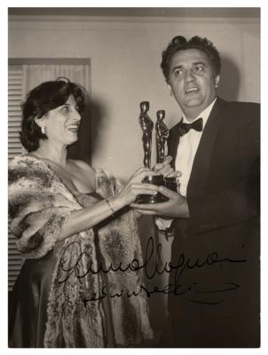 Lot #693 Anna Magnani and Federico Fellini Signed