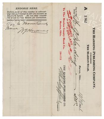 Lot #143 Warren G. Harding Document Signed as