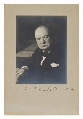 Lot #170 Winston Churchill Signed Photograph (Presented to Sir Jimmy Savile by Mary Soames)