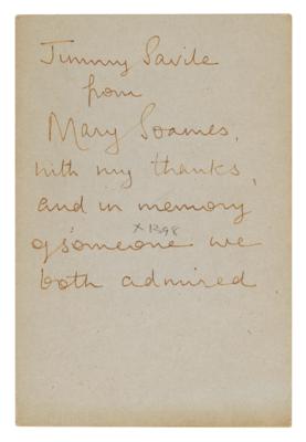 Lot #170 Winston Churchill Signed Photograph (Presented to Sir Jimmy Savile by Mary Soames) - Image 2