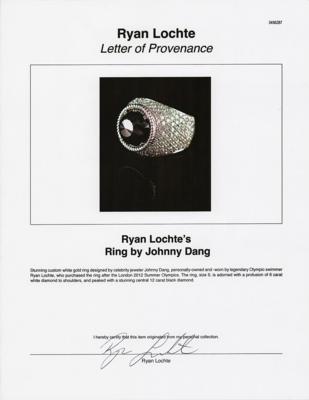 Lot #4381 Ryan Lochte's 14k White Gold Olympic Ring Custom-Made by Johnny Dang - Image 5