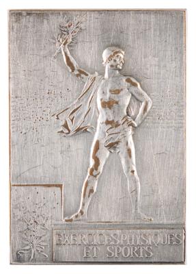 Lot #4044 Paris 1900 Olympics Silvered Bronze Winner's Medal for Physical Exercises - Image 2