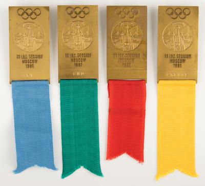 Lot #4238 Moscow 1980 IOC Session Badges (4) - Image 1