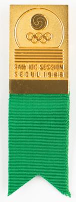 Lot #4244 Seoul 1988 IOC Session Badge - Image 1