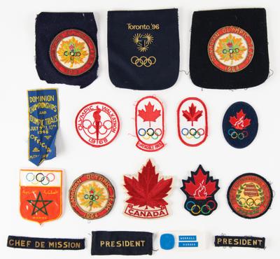 Lot #4251 James Worrall's IOC Olympic Suit Patch and Pin (17) Collection - Image 2