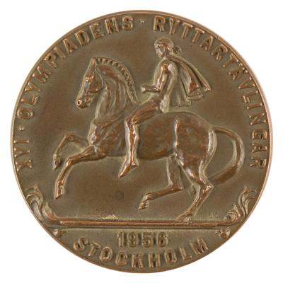 Lot #4065 Stockholm 1956 Summer Olympics Equestrian Events Bronze Winner's Medal for Show Jumping (Team) - Image 1