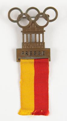 Lot #4189 Berlin 1936 Summer Olympics Press Badge