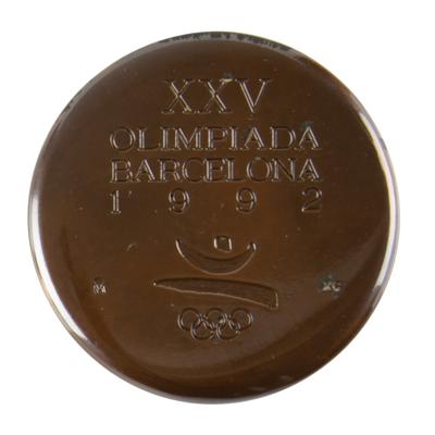 Lot #4152 Barcelona 1992 Summer Olympics Burnished Copper Participation Medal - From the Collection of IOC Member James Worrall - Image 1