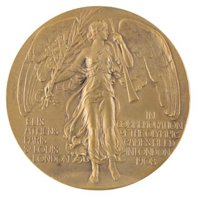 Lot #4109 London 1908 Olympics Bronze Participation Medal - Image 1