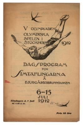 Lot #4266 Stockholm 1912 Olympics Swimming Program