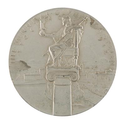 Lot #4112 Stockholm 1912 Olympics Pewter Participation Medal - Image 1