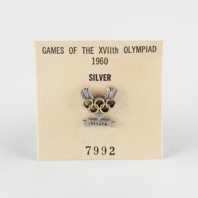 Lot #4069 Rome 1960 Summer Olympics Silver Winner's Medal Pin - Image 3