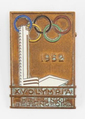 Lot #4127 Helsinki 1952 Summer Olympics Participation Medal with Badge, ID Card, and Ticket Stub - Image 4