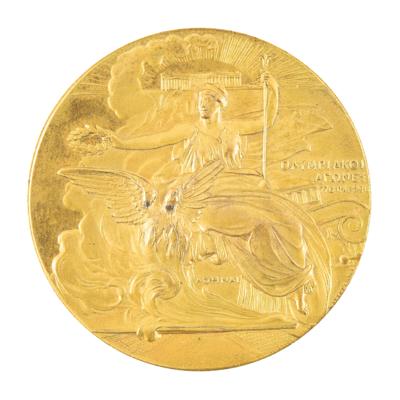 Lot #4104 Athens 1896 Olympics Gilt Bronze Participation Medal - Image 1