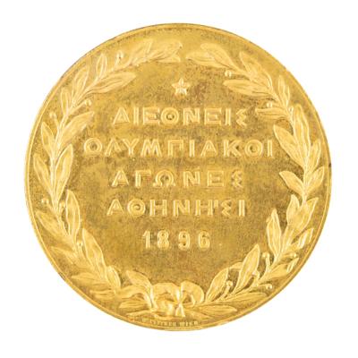 Lot #4104 Athens 1896 Olympics Gilt Bronze Participation Medal - Image 2