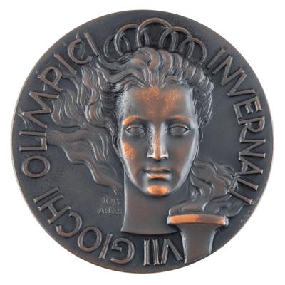 Lot #4129 Cortina 1956 Winter Olympics Bronze Participation Medal - Image 1