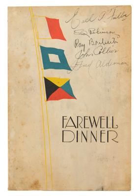 Lot #4323 Amsterdam 1928 Summer Olympics Signed Farewell Dinner Menu