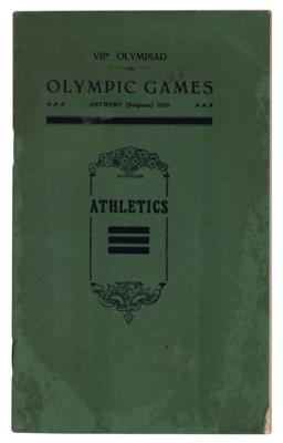 Lot #4269 Antwerp 1920 Olympics Athletics