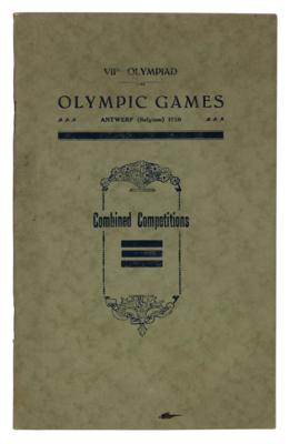 Lot #4270 Antwerp 1920 Olympics Combined Competitions Regulations Booklet - Image 1