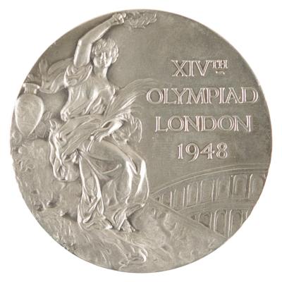 Lot #4062 London 1948 Summer Olympics Silver Winner's Medal - Image 1