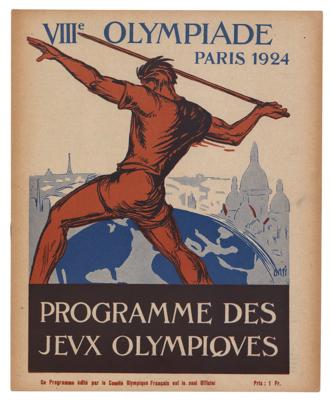 Lot #4274 Paris 1924 Summer Olympics Program for