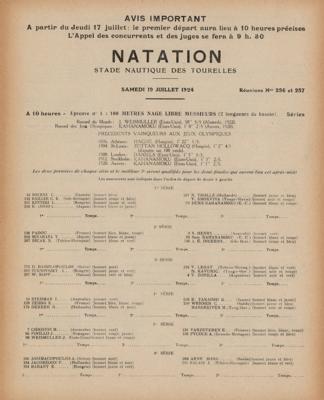 Lot #4274 Paris 1924 Summer Olympics Program for Aquatics - Image 2