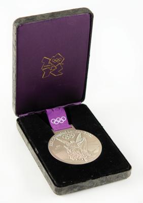 Lot #4098 London 2012 Summer Olympics Silver Winner's Medal for Football - Image 6