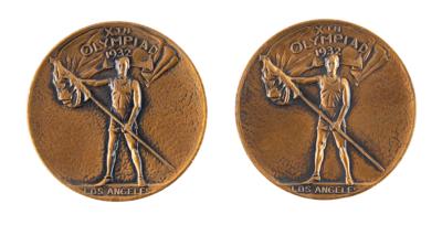 Lot #4119 Los Angeles 1932 Summer Olympics Gymnastic Demonstration Participation Medals (2) - Image 1