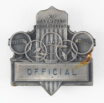 Lot #4180 Los Angeles 1932 Summer Olympics Official's Badge