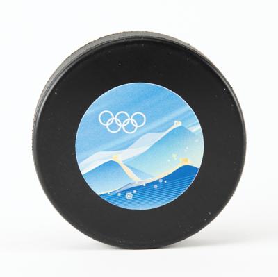 Lot #4383 Beijing 2022 Winter Olympics Official Hockey Game Puck - Image 2