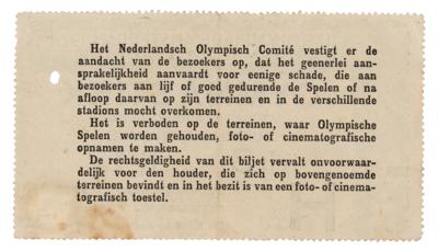 Lot #4282 Amsterdam 1928 Summer Olympics Ticket for Gymnastics - Image 2