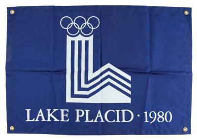 Lot #4368 Lake Placid 1980 Winter Olympics Blue Gate Flag - Image 1