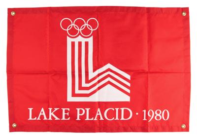 Lot #4369 Lake Placid 1980 Winter Olympics Red Gate Flag - Image 1