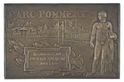Lot #4114 Stockholm 1912 Olympic Gilt Silver Participant Plaquette Presented in Paris - Image 2