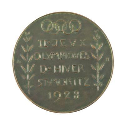 Lot #4055 St. Moritz 1928 Winter Olympics Bronze Winner's Medal - Image 2