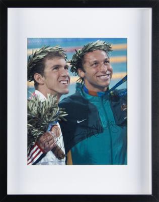Lot #4332 Michael Phelps and Ian Thorpe Signed Photograph - Image 2