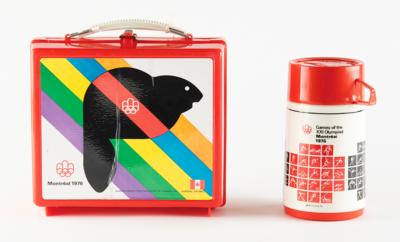 Lot #4367 Montreal 1976 Summer Olympics Lunchbox and Thermos - Image 1