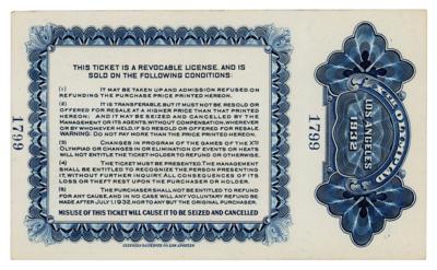 Lot #4299 Los Angeles 1932 Summer Olympics Stadium Ticket - Image 2