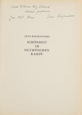 Lot #4327 Leni Riefenstahl Signed Book: Schonheit im Olympischen Kampf - Image 2