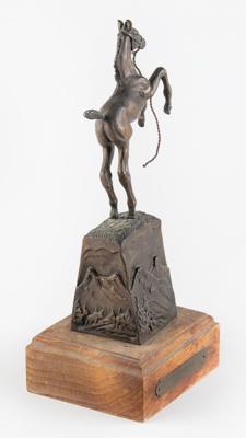 Lot #4372 Calgary 1988 Winter Olympics Bronze Statue by Gina McDougall - From the Collection of IOC Member James Worrall - Image 4