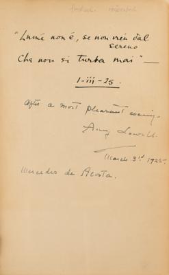 Lot #419 Amy Lowell Signed Book - Image 2