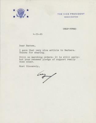 Lot #45 George Bush Typed Letter Signed as Vice President - Image 1