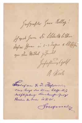 Lot #122 Robert Koch Autograph Letter Signed