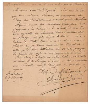 Lot #179 Charles XIV John Autograph Letter Signed - Image 1