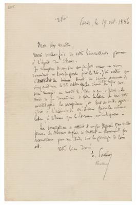 Lot #124 Louis Pasteur Autograph Letter Signed on Brewing
