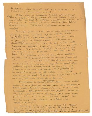 Lot #398 Antoine de Saint-Exupery Handwritten Manuscript with Sketch - Image 2